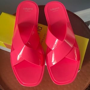Neon Pink Jelly Sandal Size 10 New